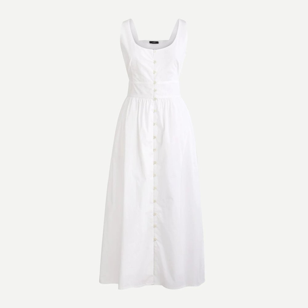 J. Crew SZ:10 Button-front cotton poplin dress